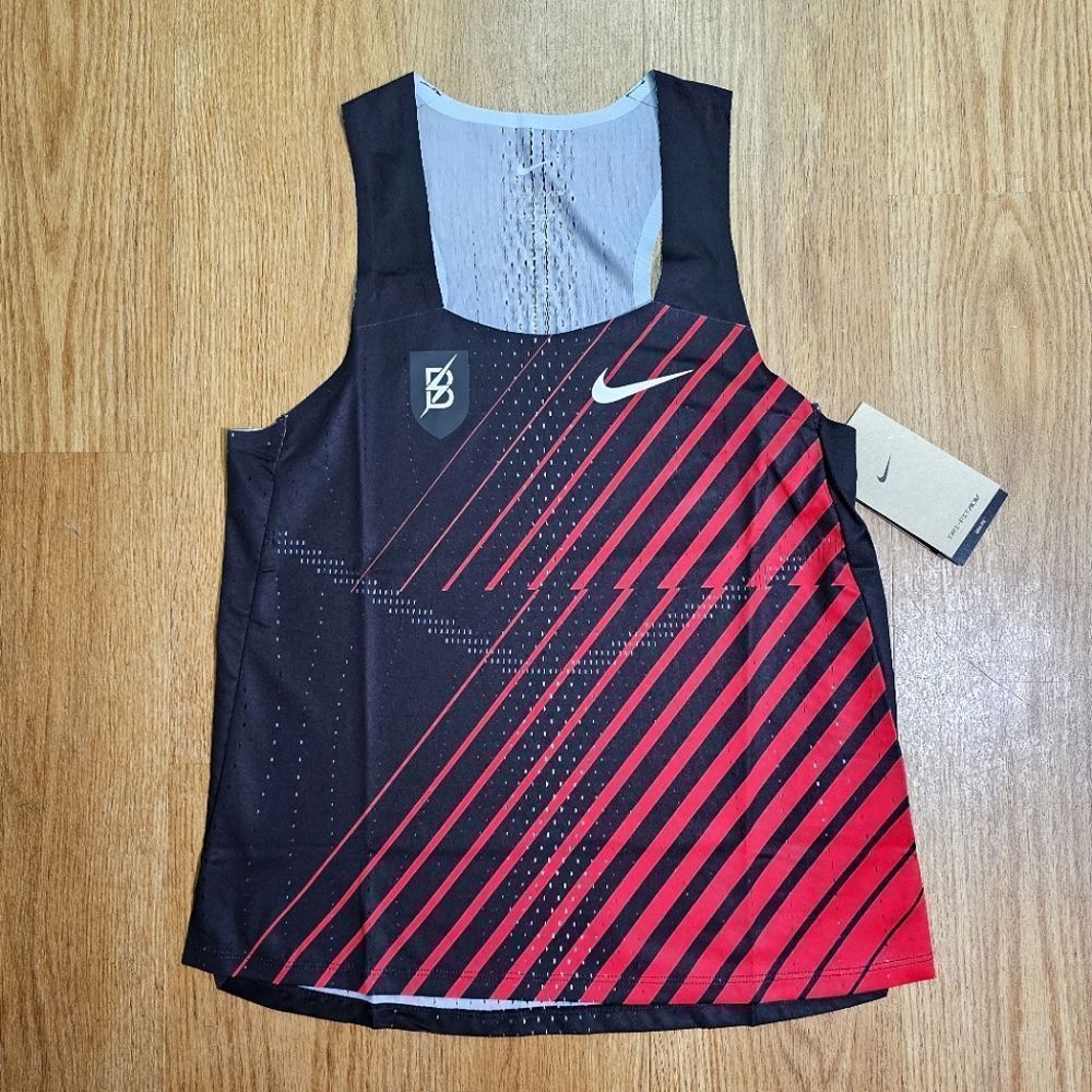 Nike Aeroswift Bowerman Track Club Running Tank Top Racing Singlet Black Red L